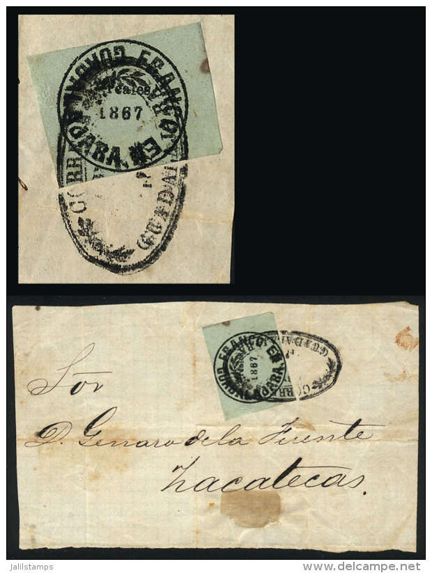 Front Of Cover Used In 1867, Franked With Local Stamp Of Guadalajara, Very Nice! - Mexico