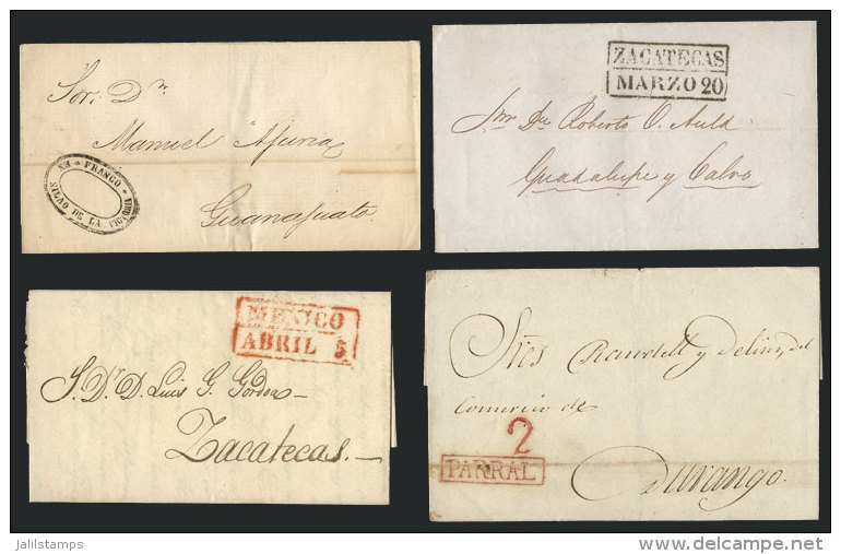 24 Folded Covers And Entire Letters Posted Between 1837 And 1870, With Very Attractive And Interesting Postal... - Mexico