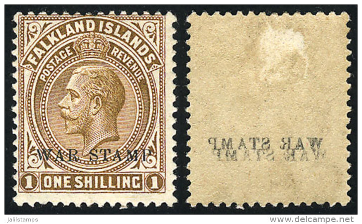 Sc.MR3, With Variety: DOUBLE Offset Impression Of The Overprint On Back, VF Quality! - Falkland