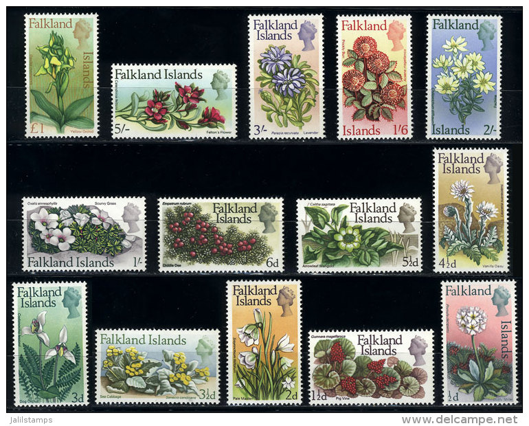 Sc.166/179, 1968 Flowers, Cmpl. Set Of 14 Values, MNH, Excellent Quality! - Falkland