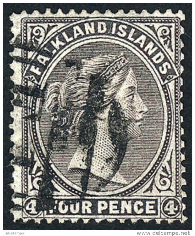 Sc.2, 1878/9 4p. Black-gray Unwatermarked, Used, Excellent Quality, Catalog Value US$200. - Falklandinseln