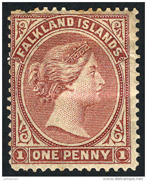 Sc.1, 1878/9 1p. Unwatermarked, Mint Original Gum, Minor Defects, Good Appearance, Low Start, Catalog Value US$850. - Falklandinseln