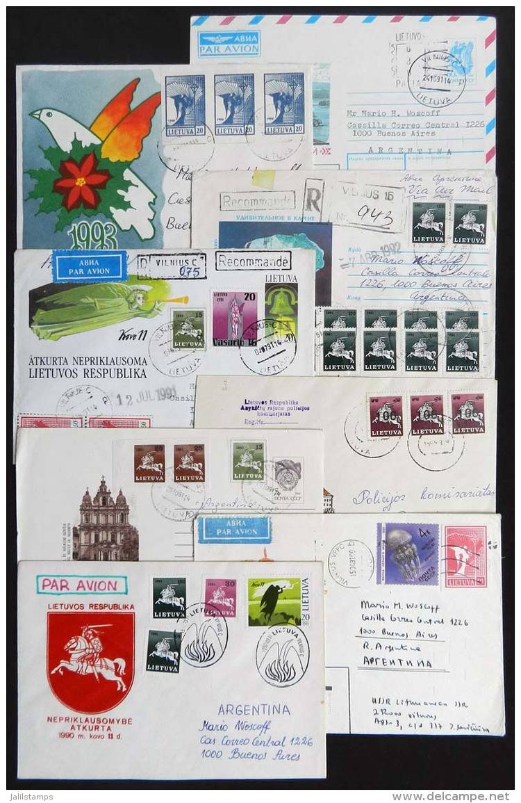 20 Modern Covers, Almost All Sent To Argentina, With Interesting Postages And Overprints Of The First Years After... - Litauen