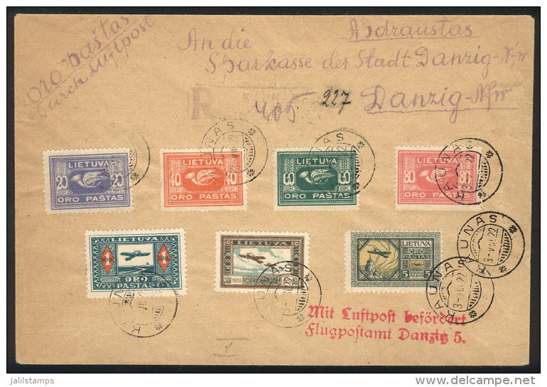 Sc.C1/C7, 1921 Complete Set Of 7 Values On A Cover Sent To Danzig, VF Quality! - Litouwen