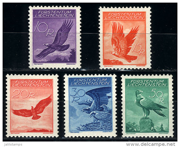 Sc.C9/C13, 1933/4 Birds, Cmpl. Set Of 5 Values, Mint Very Lightly Hinged, Very Fresh, Excellent Quality, Catalog... - Poste Aérienne