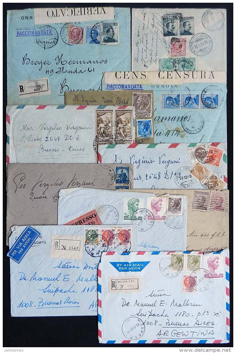 11 Covers Posted Between 1911 And 1980, Most To Argentina, Varied Postages And Rates, Very Interesting! - Non Classificati