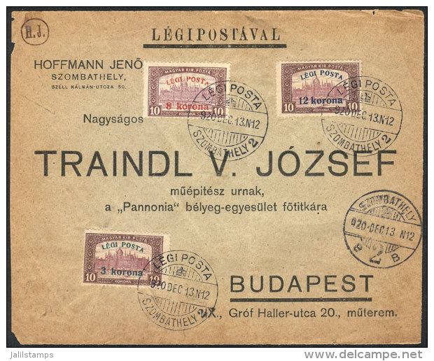 Front Of An Airmail Cover Sent From Szombathely To Budapest On 13/DE/1920, VF! - Sonstige & Ohne Zuordnung