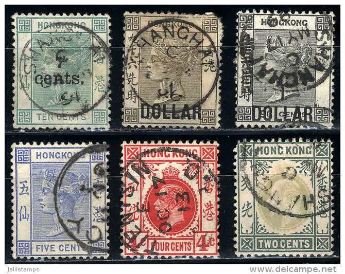 6 Old Stamps With Cancels Of CHINESE Cities: Shanghai, Tientsin And Amoy, Most Of VF Quality! - Sonstige & Ohne Zuordnung