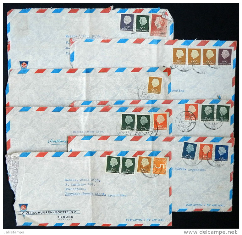 25 Airmail Covers Sent To Argentina In 1956 And 1957. - Lettres & Documents