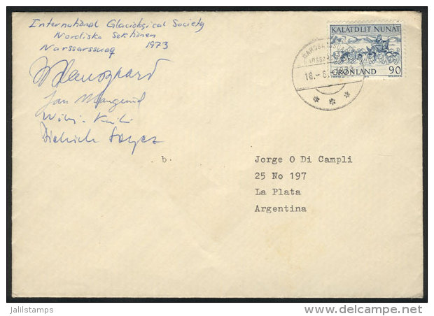 Cover Sent To Argentina On 18/JUN/1973, With Signatures Of The Members Of The International Glaciological Society,... - Andere & Zonder Classificatie