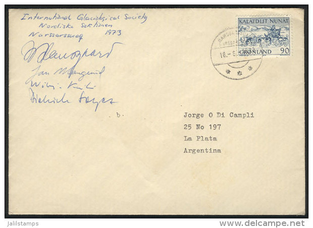 Cover Sent To Argentina On 18/JUN/1973, With Signatures Of The Members Of The International Glaciological Society,... - Sonstige & Ohne Zuordnung