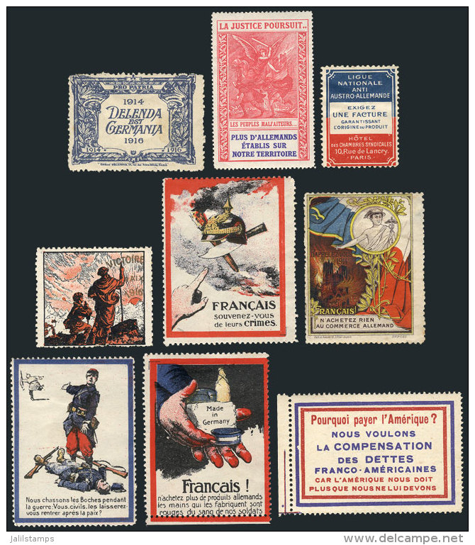 9 Old Patriotic Cinderellas, Very Colorful And Interesting Group! - Andere & Zonder Classificatie