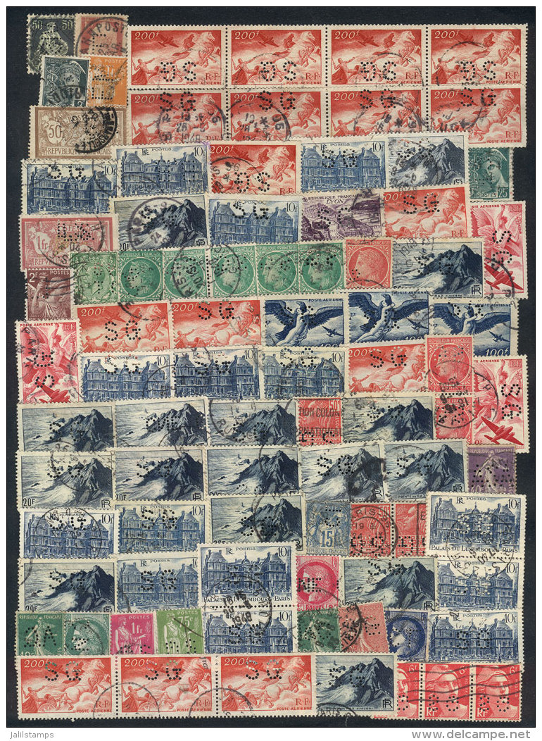 PERFINS: Lot Of A Number Of Stamps With Commercial Perfins, Very Fine General Quality, Very Interesting Lot For The... - Verzamelingen