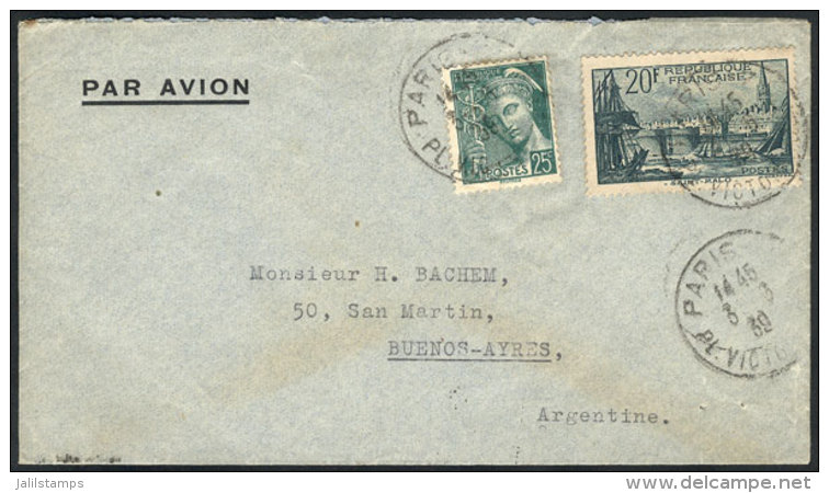Cover Franked With 20.25Fr., Sent From Paris To Argentina On  3/MAY/1939, VF Quality! - Autres & Non Classés