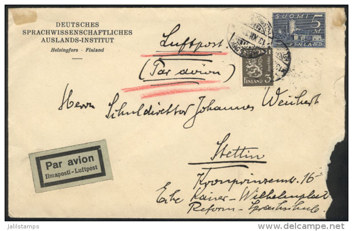 Cover Sent From Helsingfors To Germany On 13/DE/1933, Interesting Postage! - Andere & Zonder Classificatie