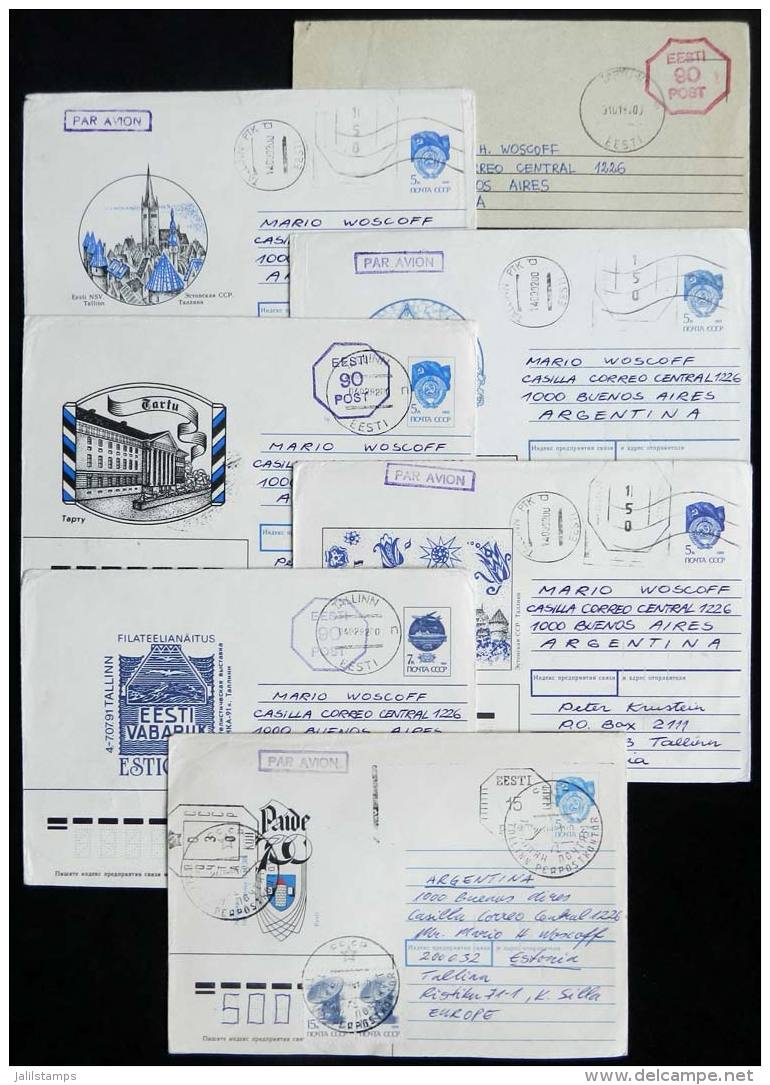 79 Modern Covers, Almost All Sent To Argentina, With Interesting Postages And Overprints Of The First Years After... - Estland