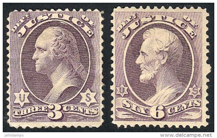 Sc.O106/O107, Justice Dept., Cmpl. Set Of 2 Mint Values, With Minor Defects On Back, Good Fronts, Catalog Value... - Dienstmarken