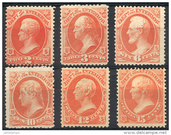 Sc.O97/O102, Dept. Of Interior, The Set From 2c. To 15c., Mint With Gum (the 6c. Without Gum), Average Quality,... - Dienstzegels
