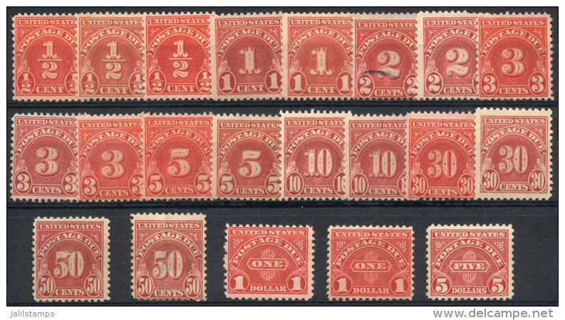 Sc.J69/J78 + J79/J86, 1930 And 1931, Complete Sets Of 10 And 8 Values Respectively (with Color Variety Of Some... - Taxe Sur Le Port