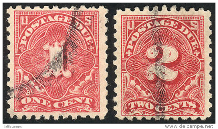 Sc.J59/J60, 1916 Complete Set Of 2 Unwatermarked Values, Perf 10, VF Quality, Rare, Catalog Value US$775. - Taxe Sur Le Port