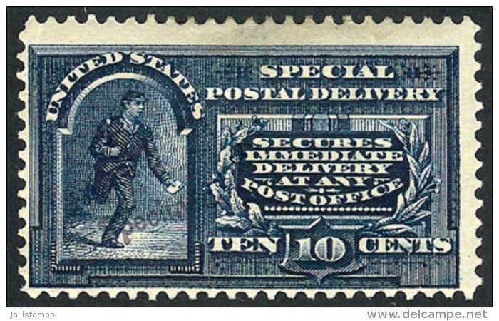 Sc.E5, 1895 10c. Blue, With Watermark, Mint Lightly Hinged, Very Nice, Catalog Value US$210. - Expres & Aangetekend