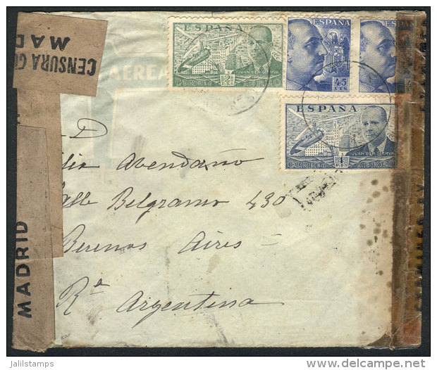 Cover Sent To Argentina On 11/JUN/1943, With Spanish And British Censors, Interesting! - Sonstige & Ohne Zuordnung