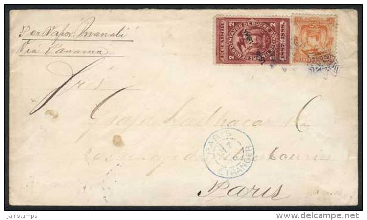 COMBINATION OF POSTAGE AND REVENUE STAMPS: Cover Franked By 10c. (Sc.15) + 2c. Revenue Stamp, Sent From Guayaquil... - Ecuador