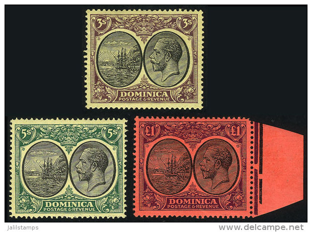 Sc.83/85, 1923 George V And Seal, Cmpl. Set Of 3 Values, Mint Very Lightly Hinged, VF Quality (the High Value... - Dominica (1978-...)