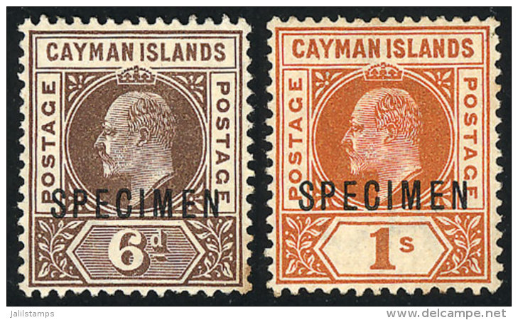 Sc.6/7, 1901/3 6p. To 1S., The 2 High Values Of The Set With SPECIMEN Ovpt., Mint No Gum, VF Quality! - Kaaiman Eilanden