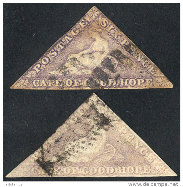 2 Classic Stamps Of 6p. Used, Fine To VF Quality, Scott Catalog Value US$480 Or More! - Cap De Bonne Espérance (1853-1904)