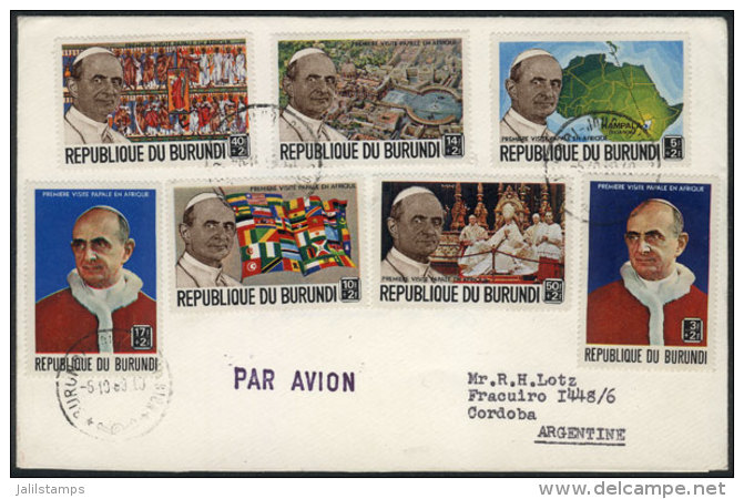 Cover Franked With 7 Stamps Commemorating The Visit Of The POPE To Africa, Sent To Argentina On 6/OC/1969, VF! - Andere & Zonder Classificatie