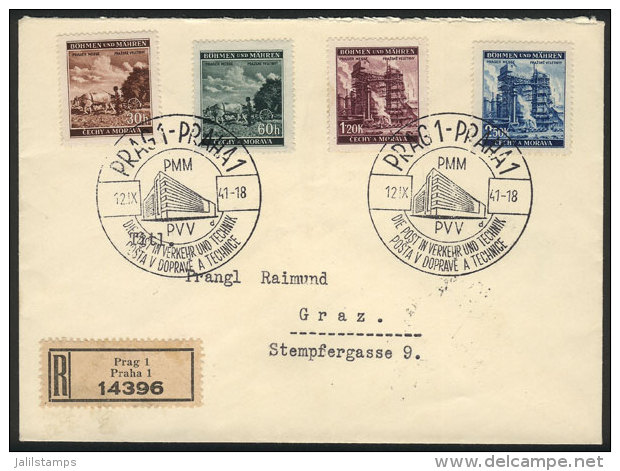 Michel 75/78, Prague Fair, Cmpl. Set Of 4 Values On A Cover With Special Postmark, VF Quality! - Andere & Zonder Classificatie