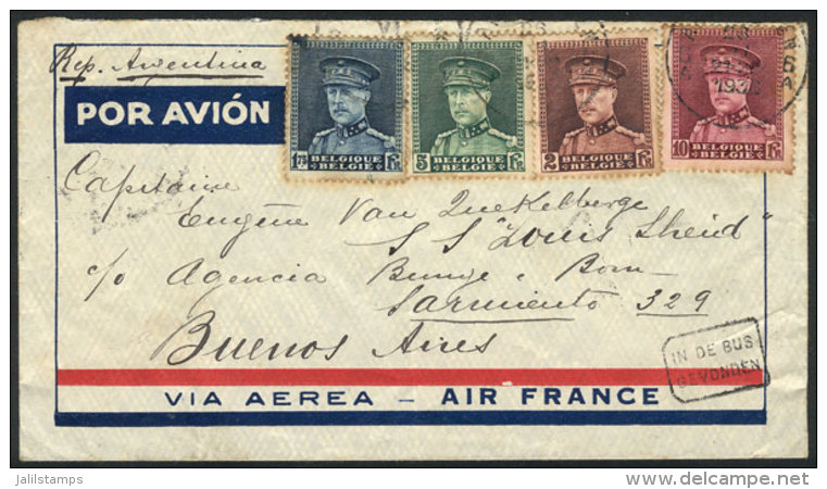 Airmail Cover With 4-color Postage (total 18.75Fr., Sc.235/6 + Other Values), Sent To Argentina On 23/JUN/1936, VF! - Other & Unclassified