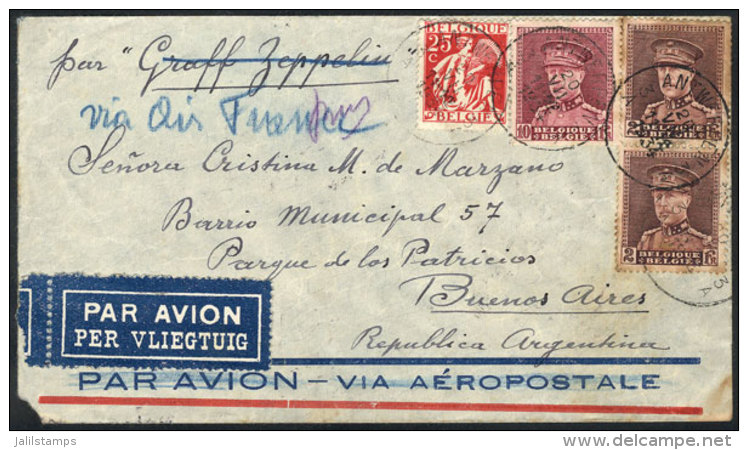 Cover Sent By Air France From Antwerpen To Argentina On 20/JUL/1934, Nice Postage (Sc.236 + Other Values, Total... - Andere & Zonder Classificatie