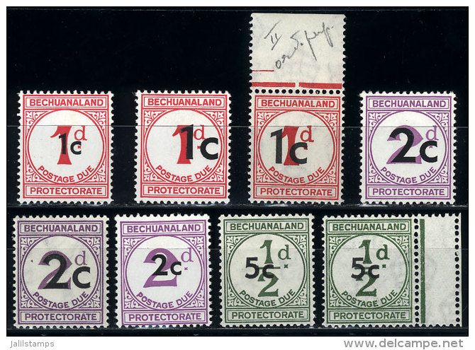 Sc.J7/J9, Including J7a, J7c, J8b (very Rare), J8d, And 2 Stamps Of J9 (different Shades), MNH, Some Signed In... - Autres & Non Classés