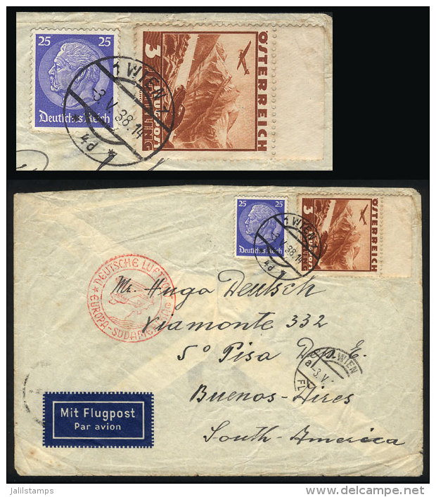 Airmail Cover Sent From Wien To Argentina On 3/MAY/1938 With Mixed Austrian + German Postage, Interesting! - Andere & Zonder Classificatie