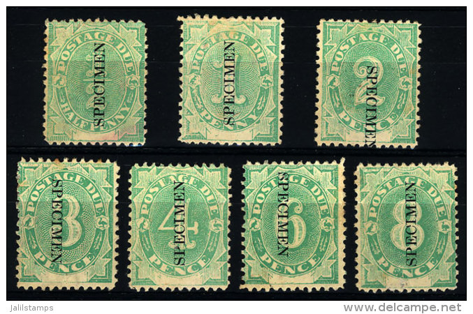 Sc.J1/J7, 1902 &frac12;p. To 8p., The First 7 Values Of The Set Of 8, All With SPECIMEN Overprint, Mint No Gum, VF... - Portomarken