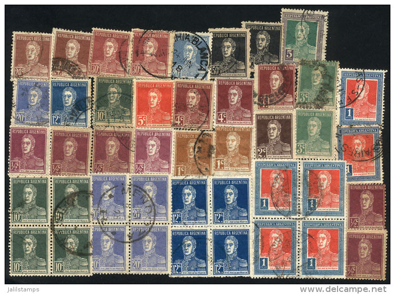 Lot Of Stamps Of The "San Martin With Period" Issue, Mint (can Be Without Gum) Or Used, Fine General Quality... - Verzamelingen & Reeksen