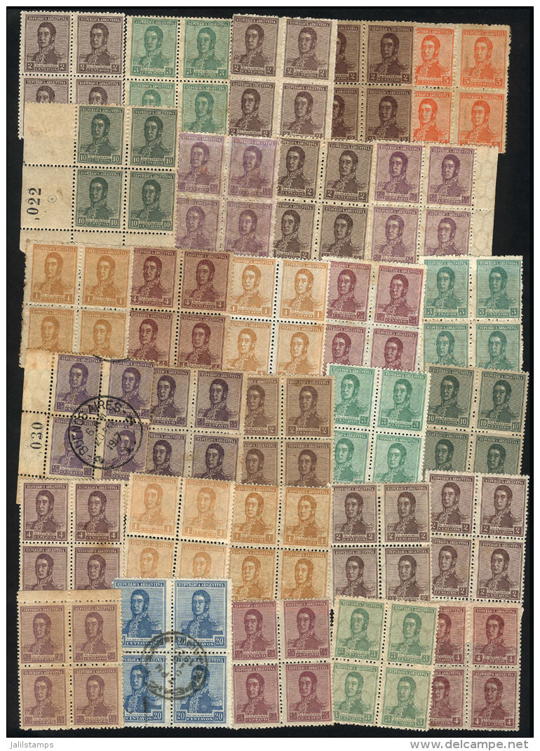 Lot Of Stamps Of The "San Martin" Issue (or 1917 With Wmk Honeycomb And Later Issues), Mint (can Be Without Gum) Or... - Lots & Serien