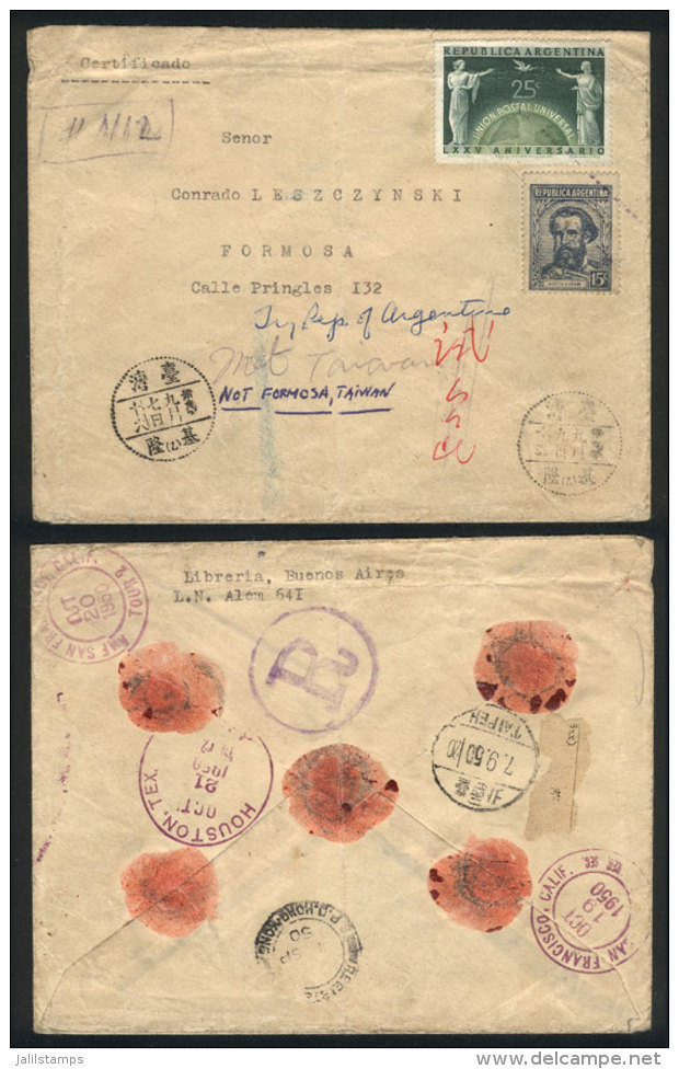 Registered Cover Franked By GJ.892+975 Sent On August 1950 From B.Aires To FORMOSA (Argentina) And Sent By Mistake... - Sonstige & Ohne Zuordnung