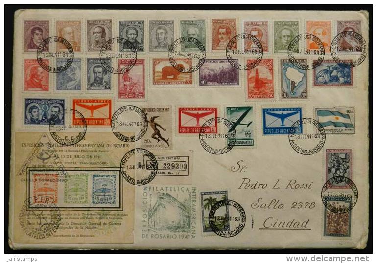 Large Cover Dispatched On 13/JUL/1941 From The Interamerican Philatelic Expo Of Rosario, With A Splendid Multicolor... - Sonstige & Ohne Zuordnung