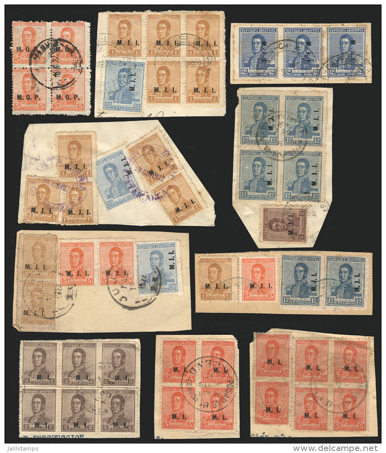 MANY HUNDREDS Official Department Stamps Used On Fragments, Including Nice Combinations And Many Multiples,... - Dienstmarken