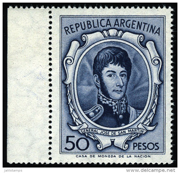 GJ.1317A, 50P. San Martín, Printed On IMPORTED UNSURFACED Paper, With Sheet Margin, MNH, Excellent, Catalog... - Autres & Non Classés