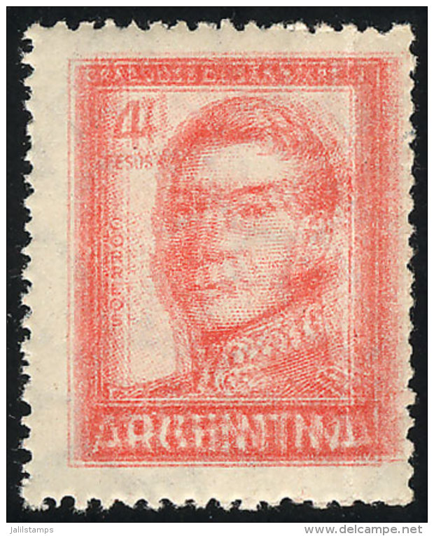 GJ.1138, 1959/64 4P. San Martín With TRIPLE IMPRESSION Variety, Vertical Crease, Fantastic And Very Rare! - Autres & Non Classés