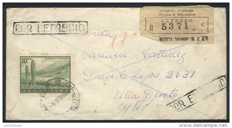 GJ.1054A Franking Alone A Cover Sent By Express Mail From Huerta Grande To Villa Devoto On 20/MAY/1960, VF! - Sonstige & Ohne Zuordnung