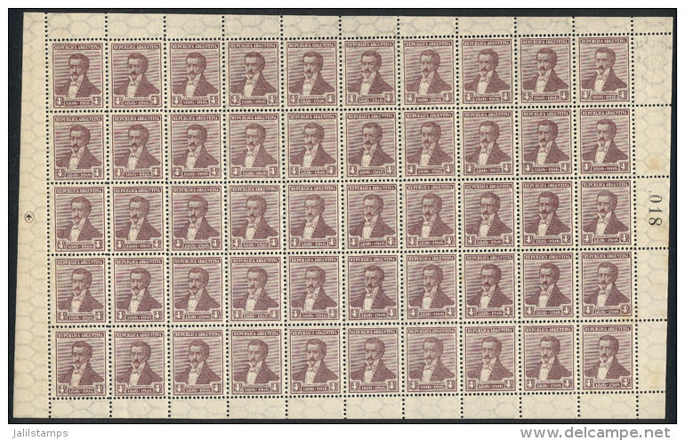 GJ.410, 1916 Centenary Of Independence 4c. With Horizontal Honeycomb Wmk, COMPLETE SHEET Of 50 Unmounted Stamps,... - Autres & Non Classés