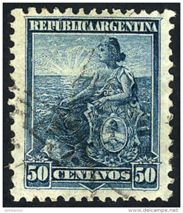 GJ.272, 1899 Seated Liberty 50c. Blue With The Rare Compound Perforation 12 X 11&frac12;, Used, Few Known! - Autres & Non Classés
