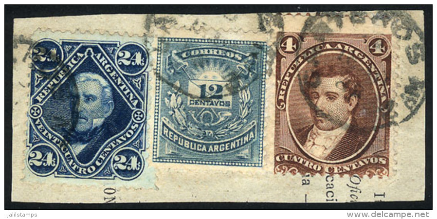 Spectacular Mixed Postage Of 3 Issues: GJ.36 + 55 + 79A On Fragment Datestamped "CARTEROS N&ordm; 2", Excellent... - Andere & Zonder Classificatie
