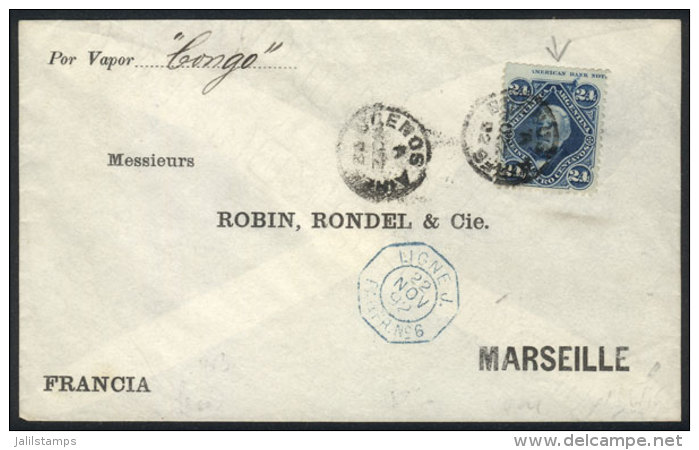 GJ.55 With Printer Imprint In The Top Margin, Franking Alone A Cover Sent From Buenos Aires (22/NO/1892) To... - Autres & Non Classés