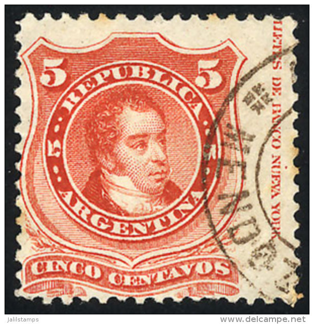 GJ.38, Very Wide Stamp Due To Perforation Variety ("salto De Peine", With Part Of The Sheet Margin With Printer... - Autres & Non Classés